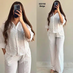 Ensemble 2ps chemise rayé +pantalon