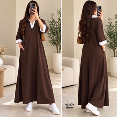 Robe long col chemise 023279