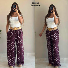 Pantalon pois avec ceinture 023209