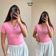 Pull col dentelle 023194