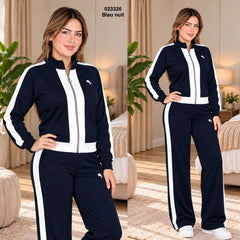 Ensemble jogging motif polo coupe large avec veste zippée 023326