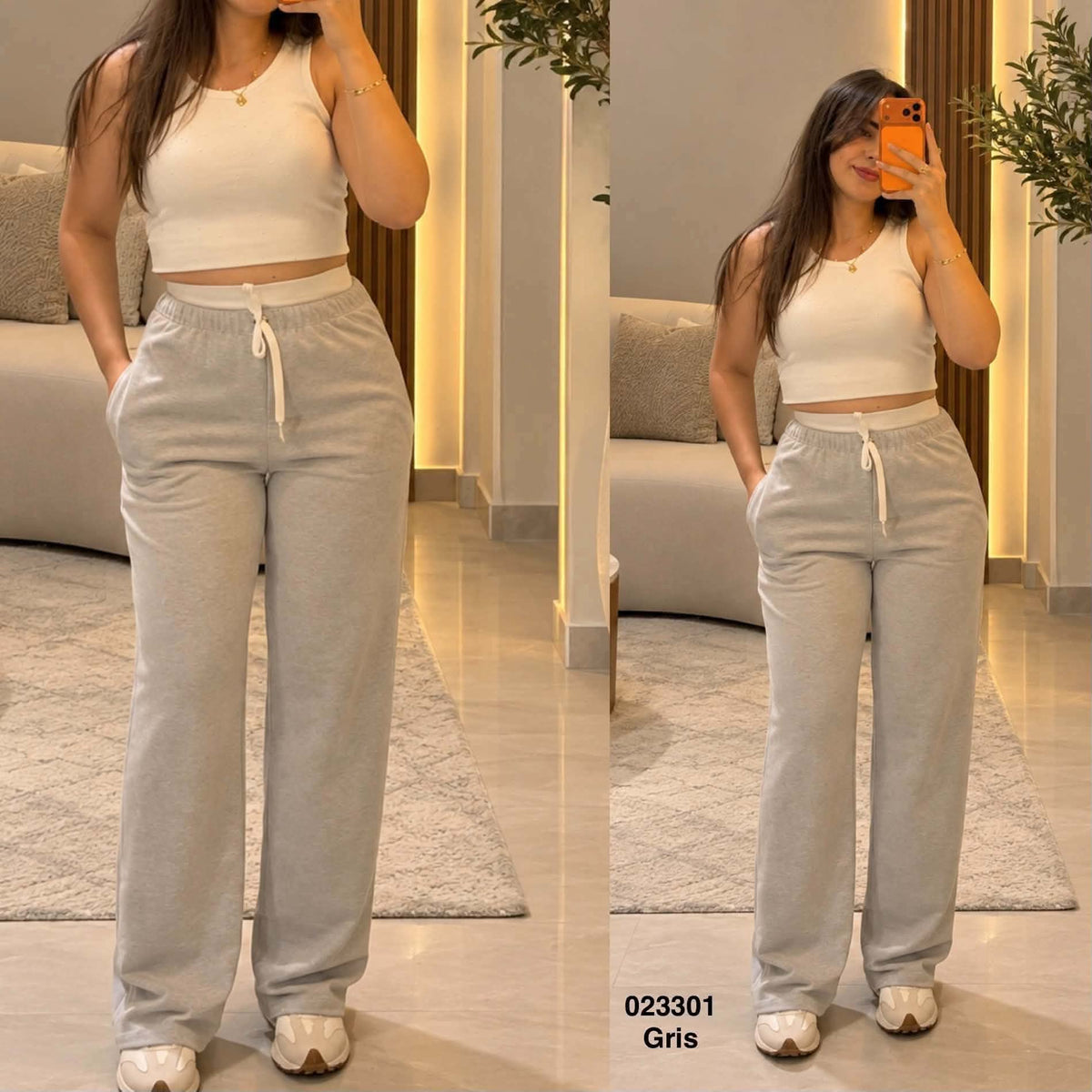 Pantalon sport large avec bande 023301