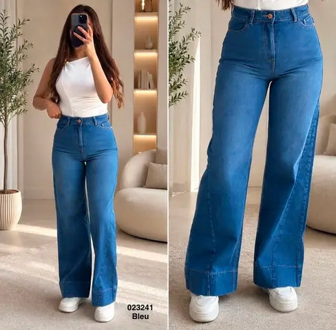 Pantalon large jambes évasées 023241