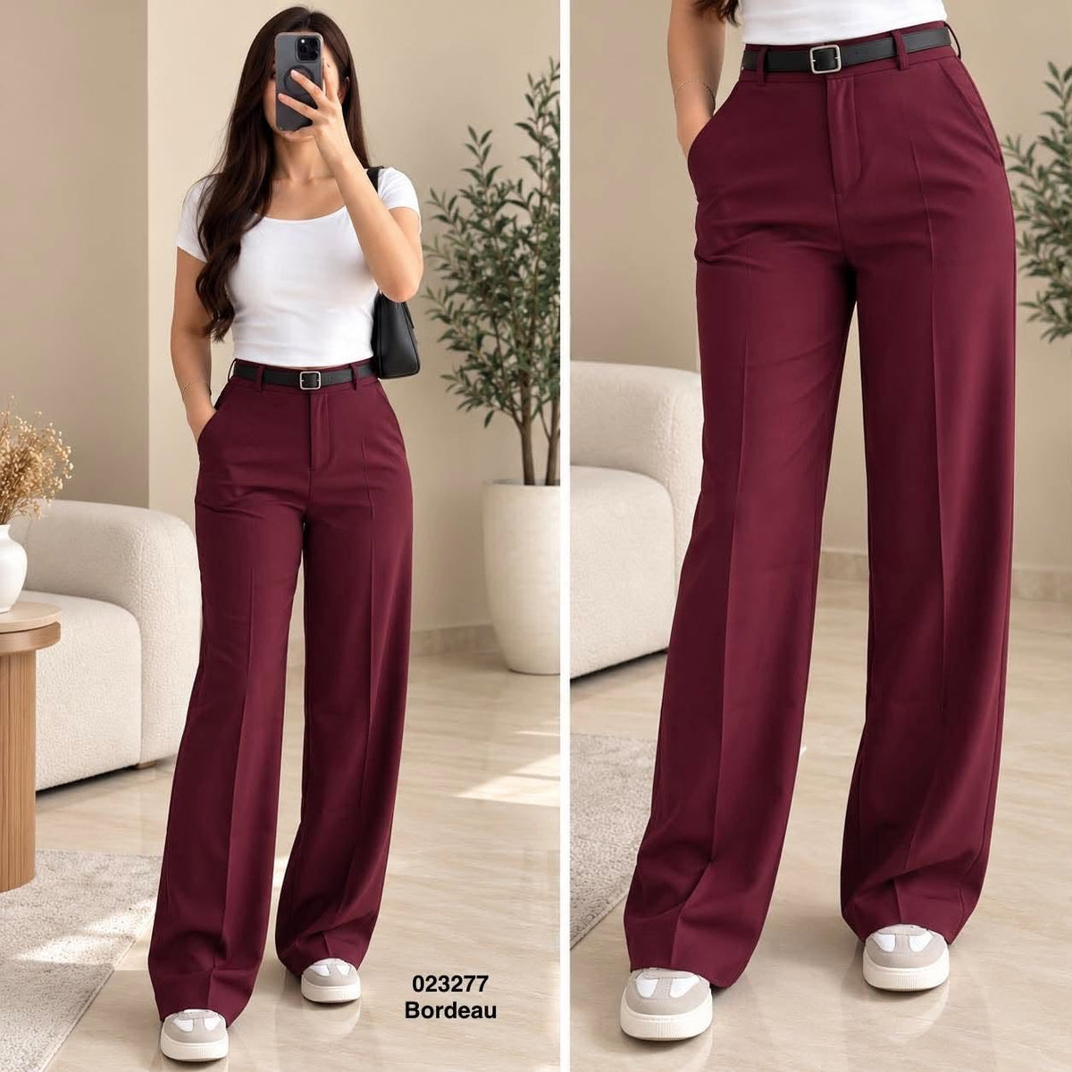 Pantalon large avec  smock 023277