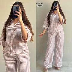 Ensemble 2ps chemise rayé +pantalon