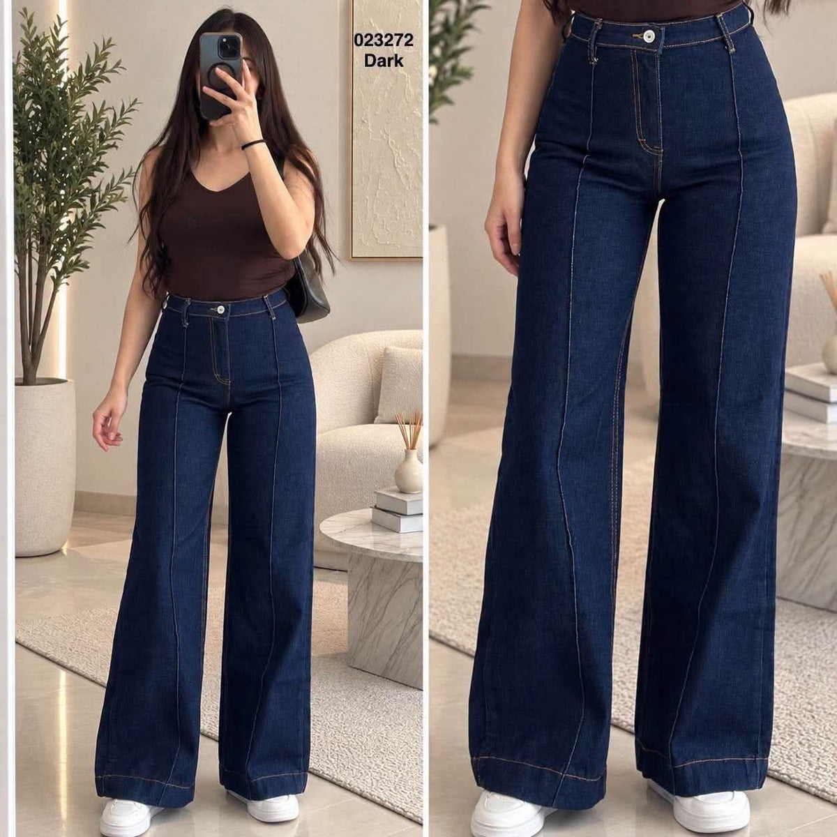 Pantalon large avec ligne 023272