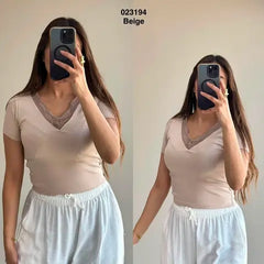Pull col dentelle 023194