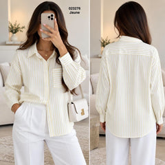 Chemise rayé avec poche 023276