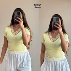 Pull col dentelle 023194