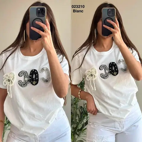 Pull Coco avec perles pour femme Sympatico Tunisie – vue 1
