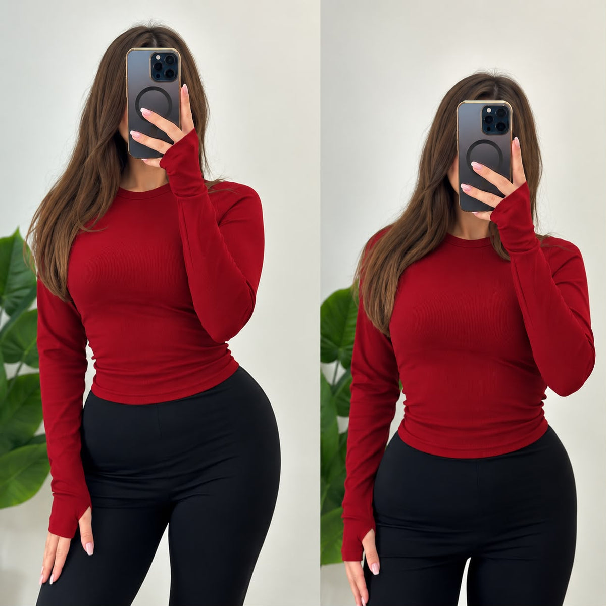 Pull côtelé femme rouge à col rond manches longues, taille unique TU, réf. 022200