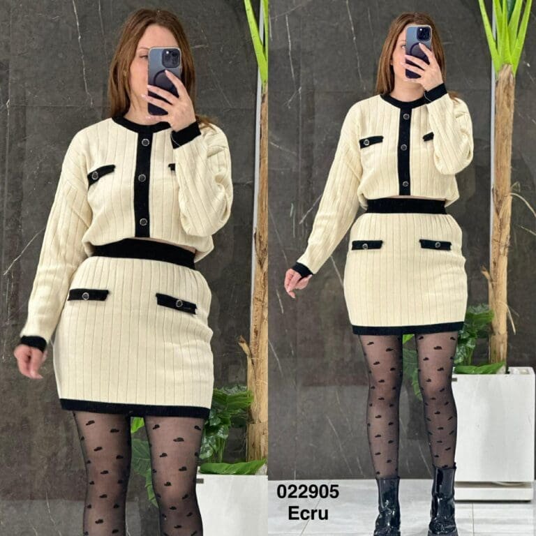 Ensemble laine jupe+gilet femme - Sympatico Tunisie