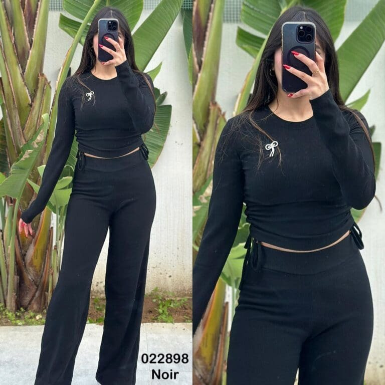 Tenue 2ps pul bel khyout avec motif ruban femme - Sympatico Tunisie