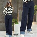 Pantalon large ourlet