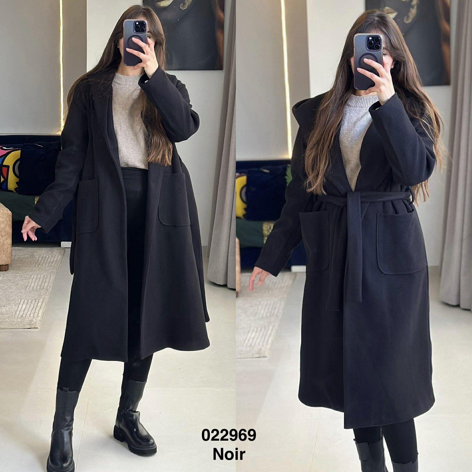 Manteaux cachemire avec capuche