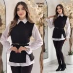 Chemise +débardeur avec ceinture