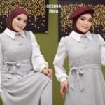 Robe long col chemise avec boutons