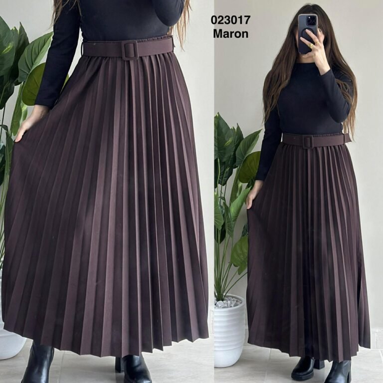 Jupe plisse avec ceinture femme - Sympatico Tunisie