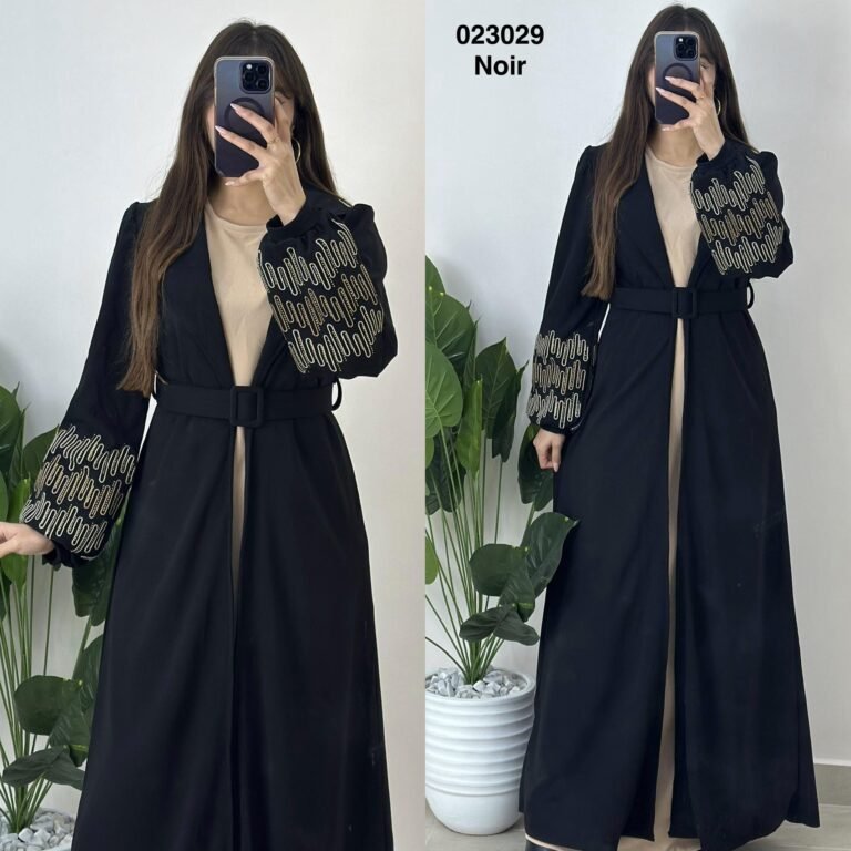 Abeya avec robe sans manche +ceinture femme - Sympatico Tunisie